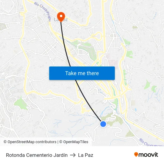 Rotonda Cementerio Jardín to La Paz map