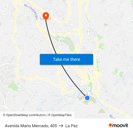 Avenida Mario Mercado, 405 to La Paz map