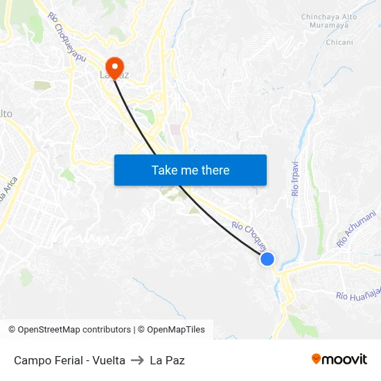 Campo Ferial - Vuelta to La Paz map