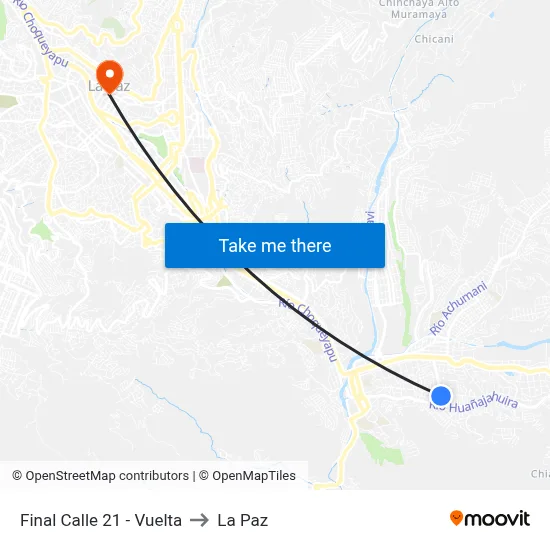 Final Calle 21 - Vuelta to La Paz map