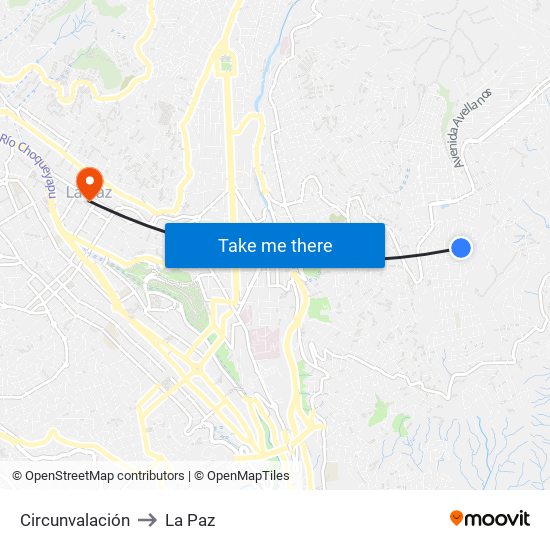 Circunvalación to La Paz map