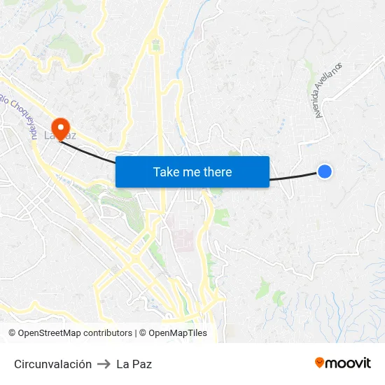 Circunvalación to La Paz map