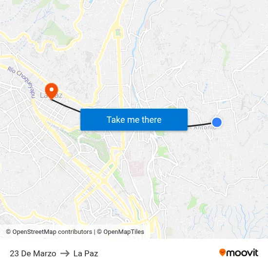 23 De Marzo to La Paz map