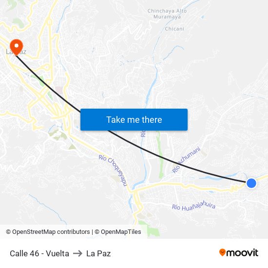 Calle 46 - Vuelta to La Paz map