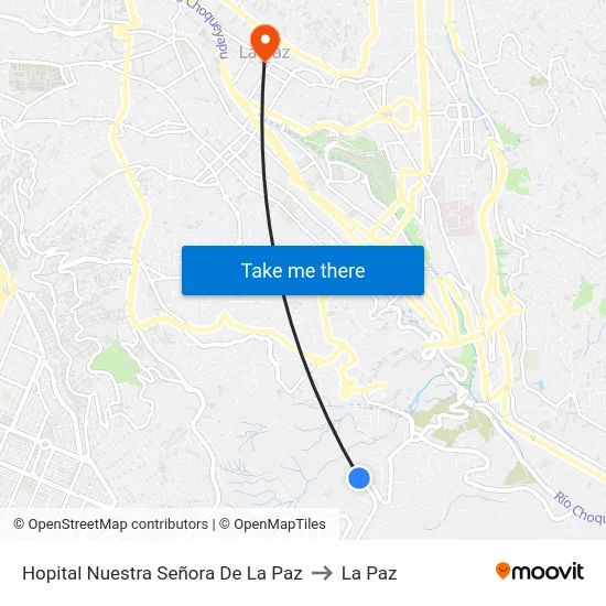 Hopital Nuestra Señora De La Paz to La Paz map
