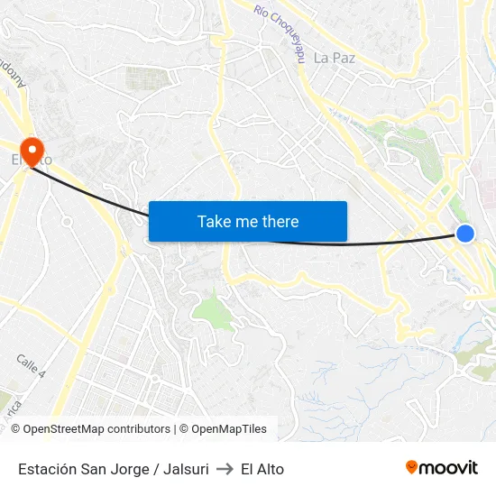 Estación San Jorge / Jalsuri to El Alto map