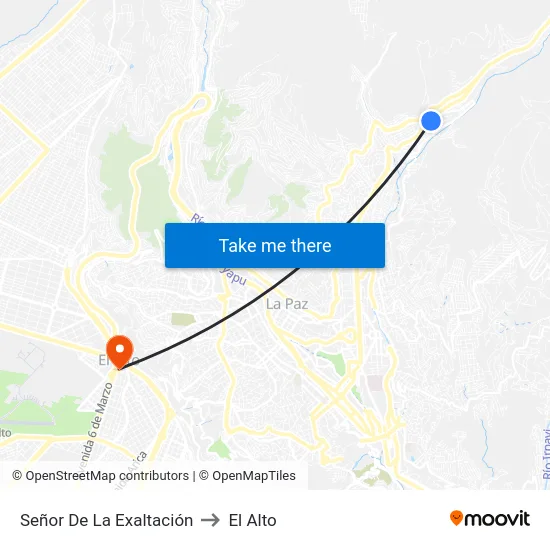 Señor De La Exaltación to El Alto map