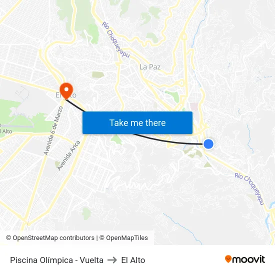 Piscina Olímpica - Vuelta to El Alto map