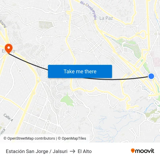 Estación San Jorge / Jalsuri to El Alto map