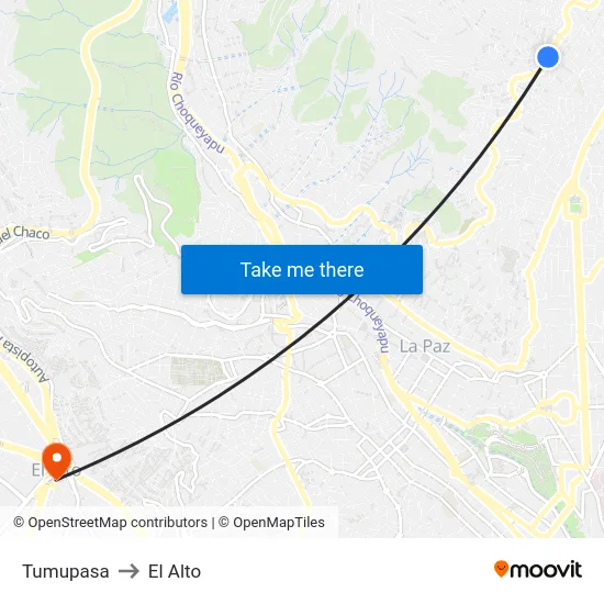 Tumupasa to El Alto map