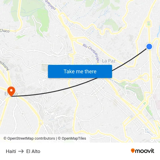 Haití to El Alto map