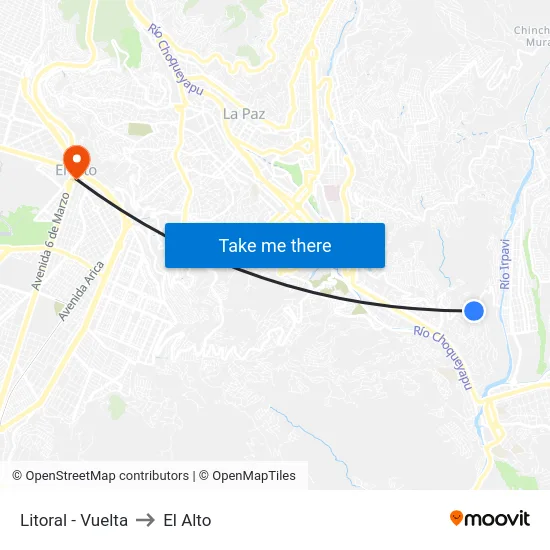 Litoral - Vuelta to El Alto map