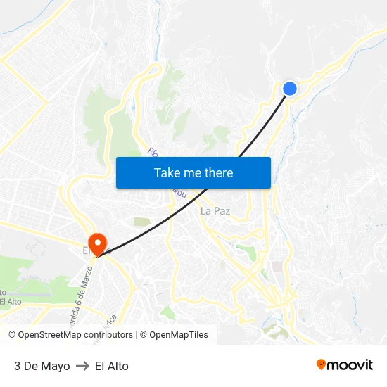 3 De Mayo to El Alto map