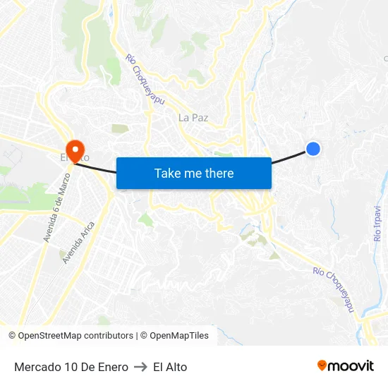 Mercado 10 De Enero to El Alto map