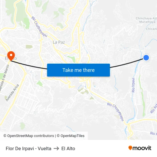 Flor De Irpavi - Vuelta to El Alto map