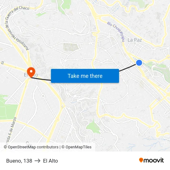 Bueno, 138 to El Alto map