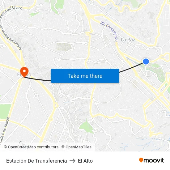Estación De Transferencia to El Alto map