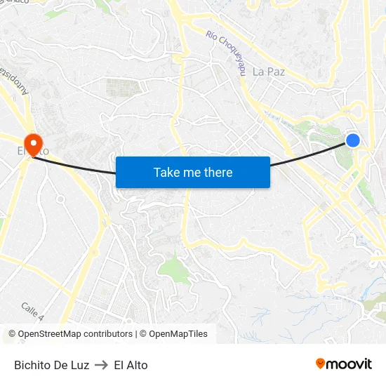 Bichito De Luz to El Alto map