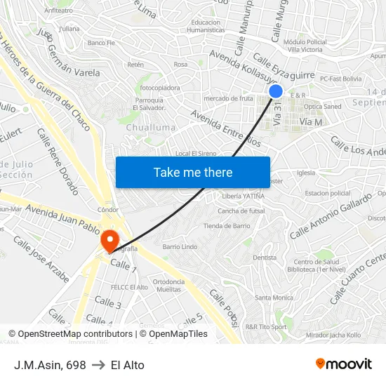 J.M.Asin, 698 to El Alto map