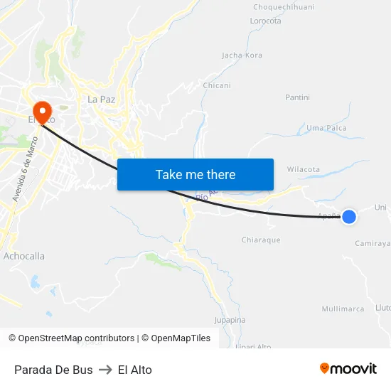 Parada De Bus to El Alto map