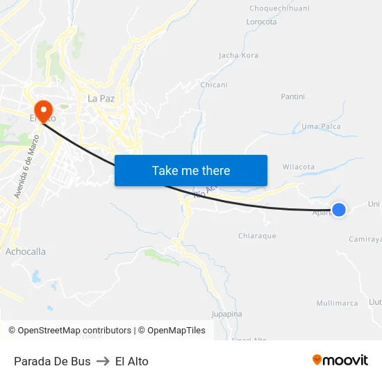 Parada De Bus to El Alto map