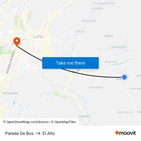 Parada De Bus to El Alto map