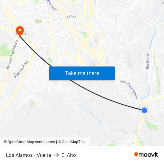 Los Alamos - Vuelta to El Alto map