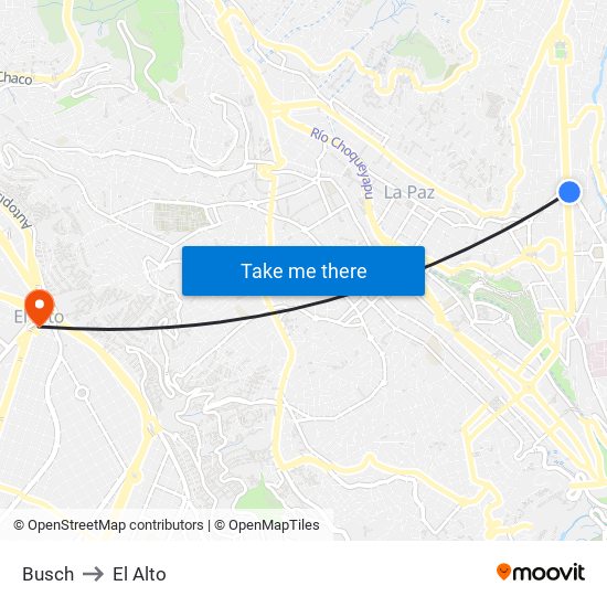 Busch to El Alto map