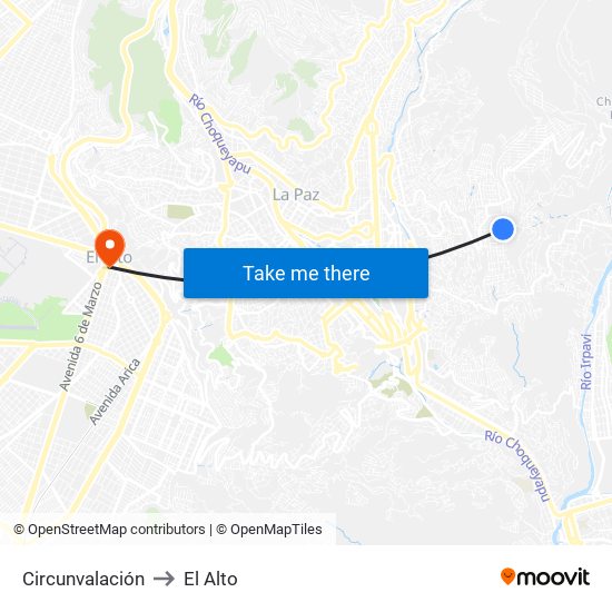 Circunvalación to El Alto map