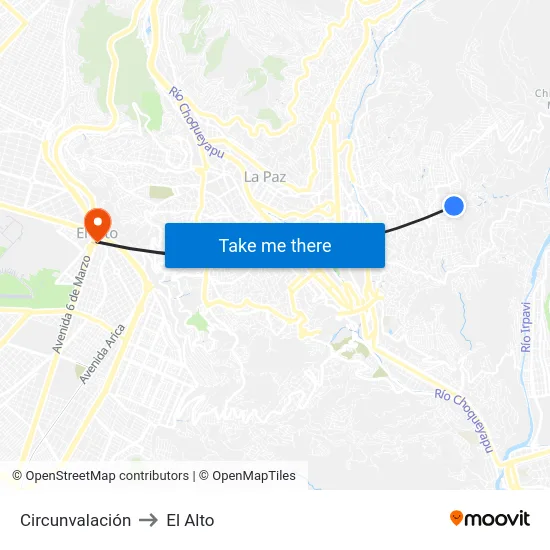 Circunvalación to El Alto map