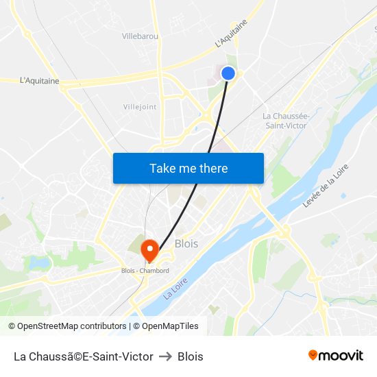 La Chaussã©E-Saint-Victor to Blois map