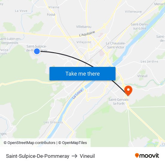 Saint-Sulpice-De-Pommeray to Vineuil map