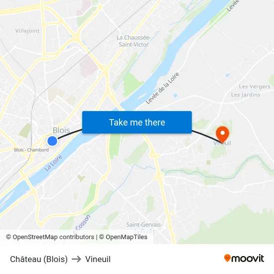 Château (Blois) to Vineuil map