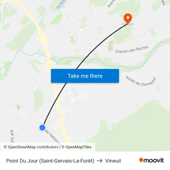 Point Du Jour (Saint-Gervais-La-Forêt) to Vineuil map