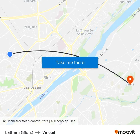 Latham (Blois) to Vineuil map