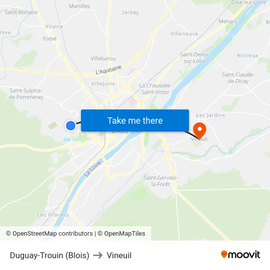 Duguay-Trouin (Blois) to Vineuil map
