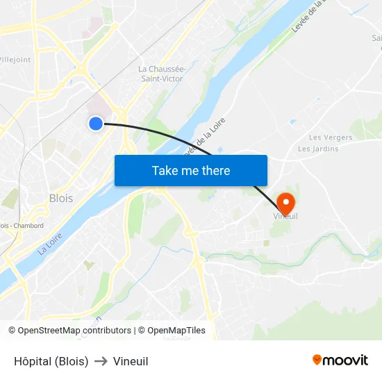 Hôpital (Blois) to Vineuil map