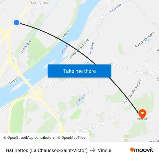 Gâtinettes (La Chaussée-Saint-Victor) to Vineuil map