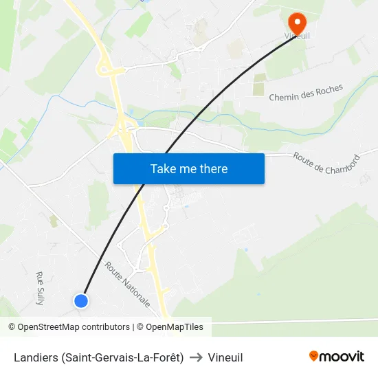 Landiers (Saint-Gervais-La-Forêt) to Vineuil map