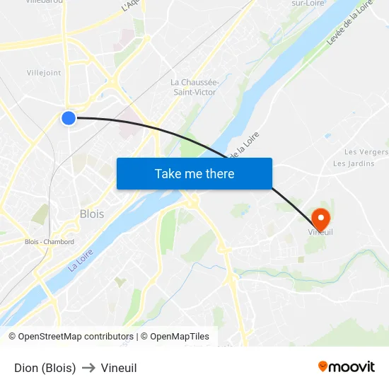 Dion (Blois) to Vineuil map