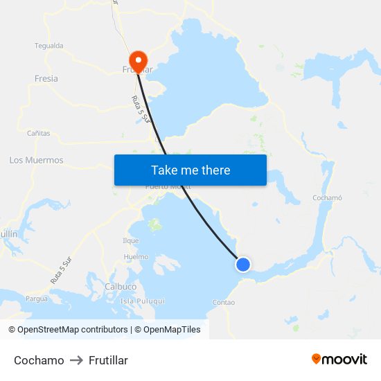 Cochamo to Frutillar map