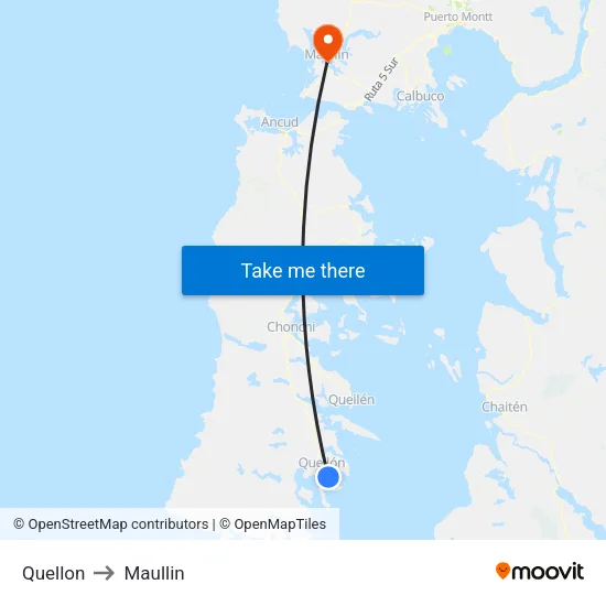 Quellon to Maullin map