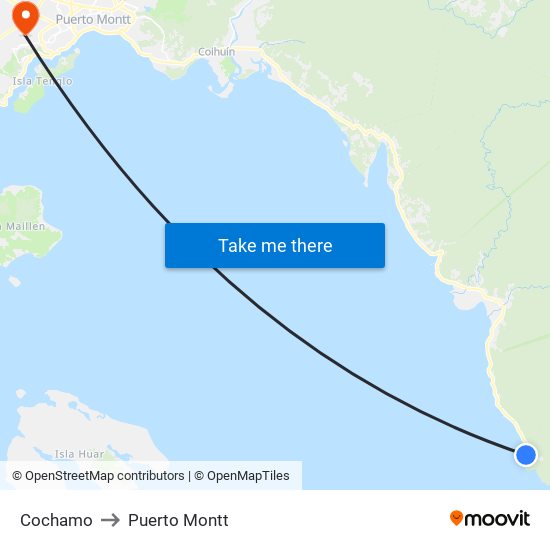 Cochamo to Puerto Montt map