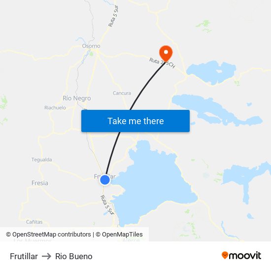 Frutillar to Rio Bueno map