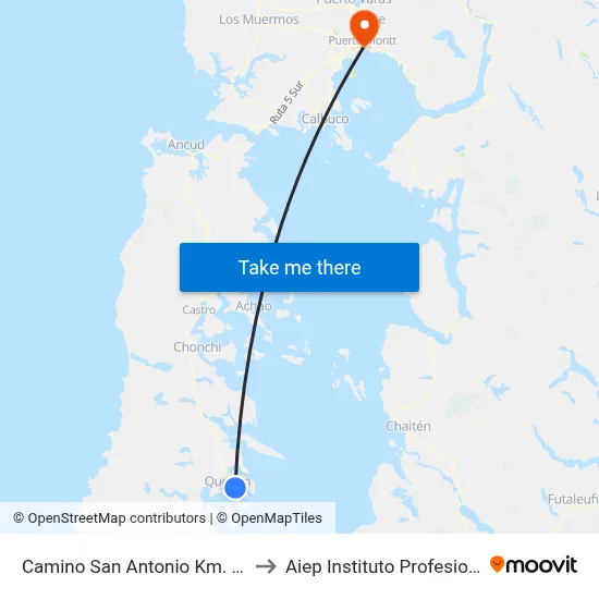 Camino San Antonio Km. 2, 2 to Aiep Instituto Profesional map