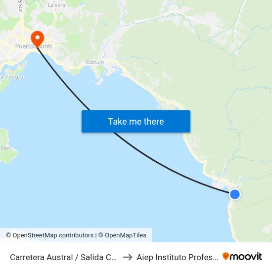 Carretera Austral / Salida Chaicas to Aiep Instituto Profesional map