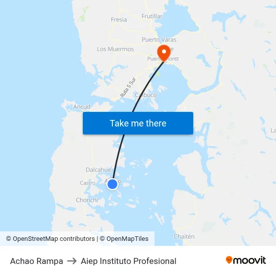 Achao Rampa to Aiep Instituto Profesional map