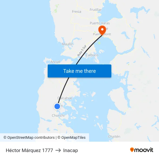 Héctor Márquez 1777 to Inacap map