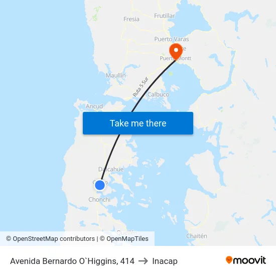 Avenida Bernardo O`Higgins, 414 to Inacap map