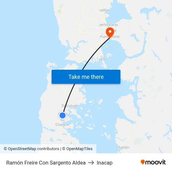 Ramón Freire Con Sargento Aldea to Inacap map